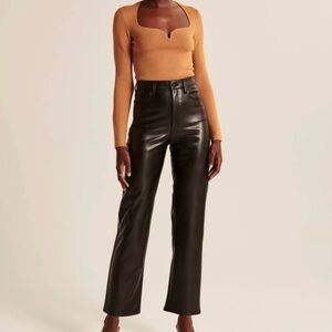 Abercrombie & Fitch Black Faux Leather Pants